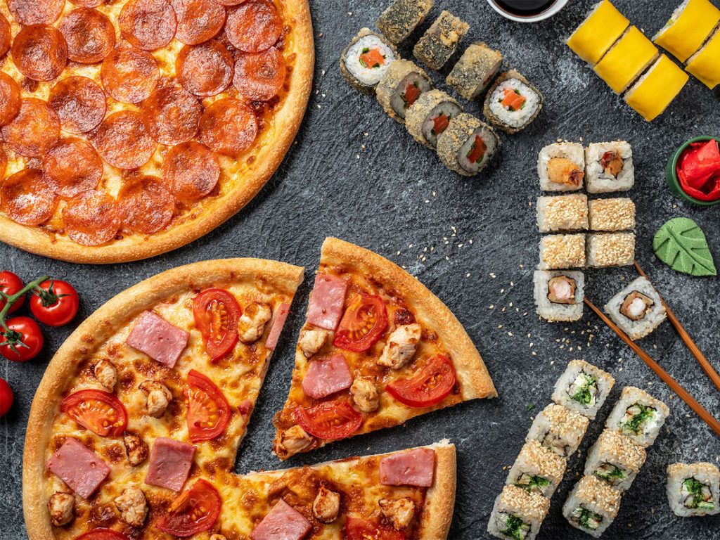 пицца и роллы